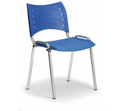 Konfereční židle plastová Smart modrá,chromovaný kov, židle konferenční